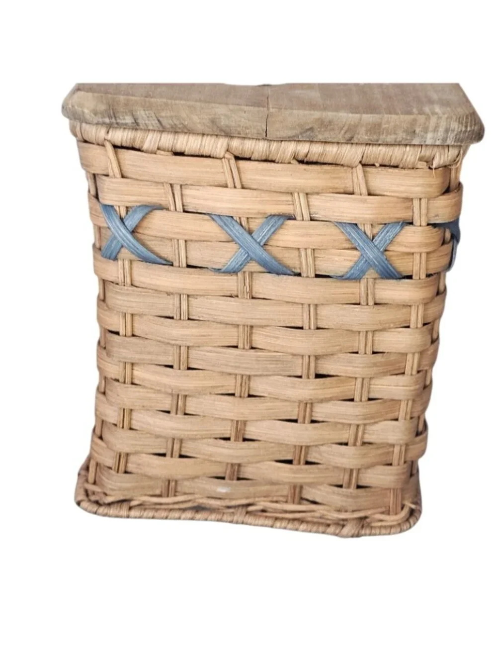 VTG Wicker Organizer Tissue Box Holder Brown Heart Cottagecore 90s Rustic